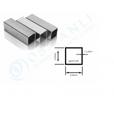 Alüminyum Kutu Profil 35mm X 35mm Et Kalınlık 1.5mm